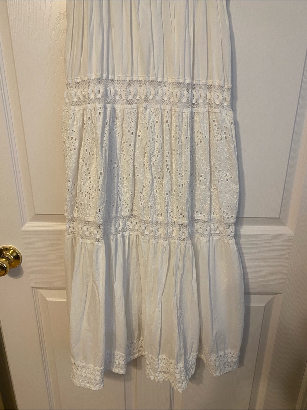 Reba White Eyelet Tiered Midi Dress - Picture 2 of 10